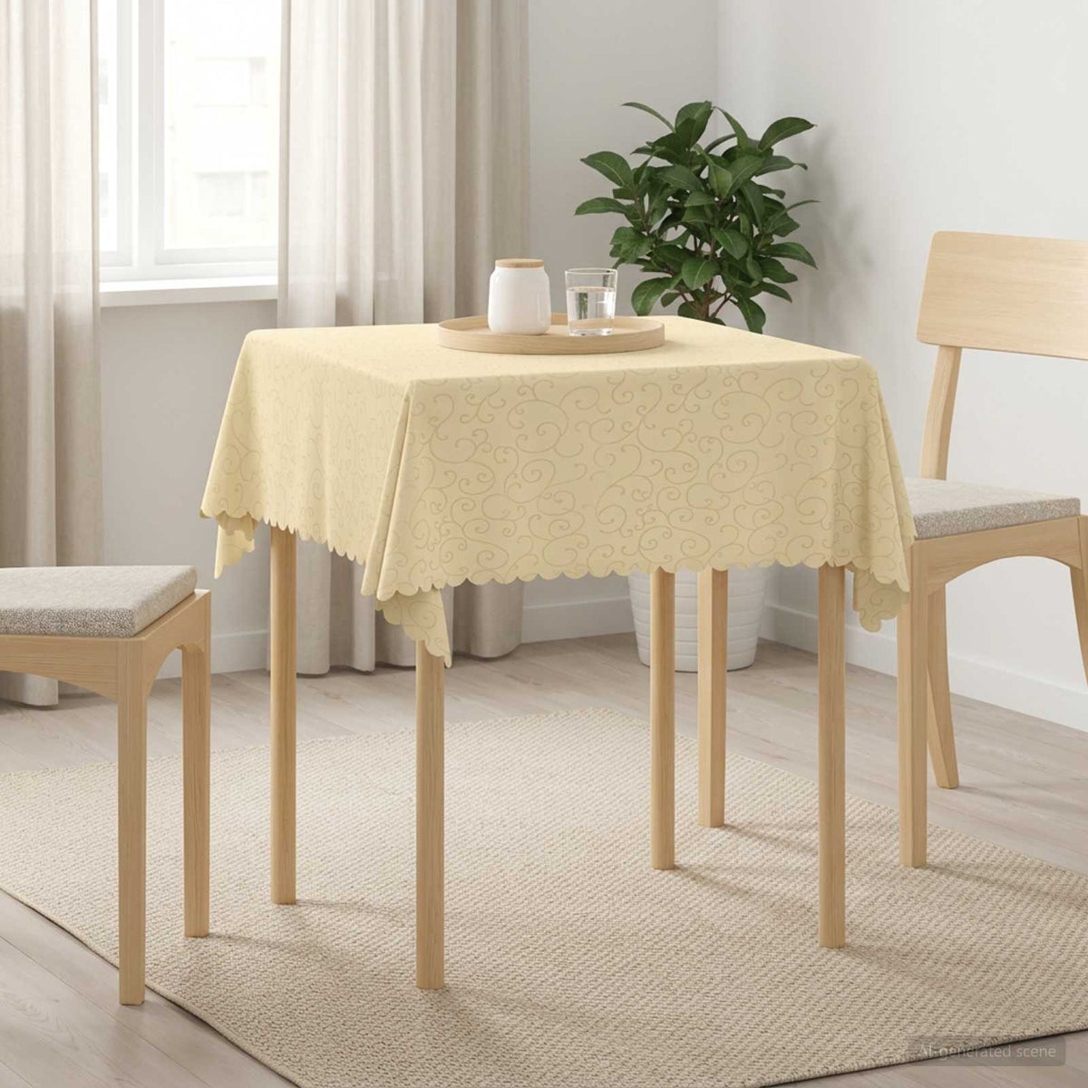 Tafelkleed Rechthoekig Crèmewit 140 x 140 cm