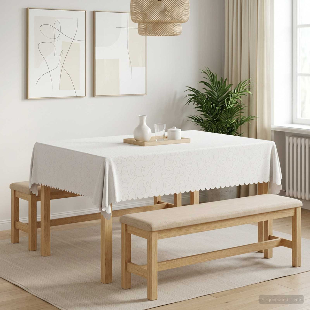 Tafelkleed Rechthoekig Wit 110 x 140 cm