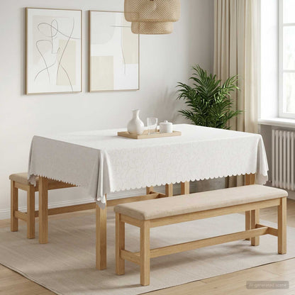 Tafelkleed Rechthoekig Wit 140 x 160 cm