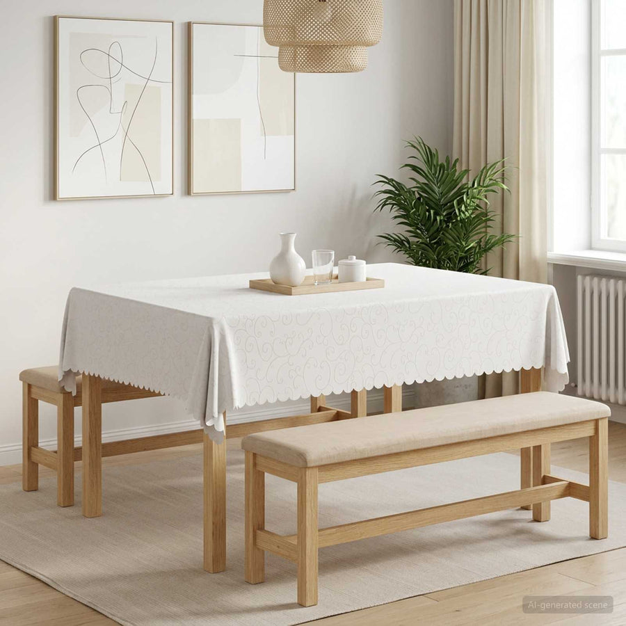 Tafelkleed 5 st Rechthoekig Wit 140 x 160 cm
