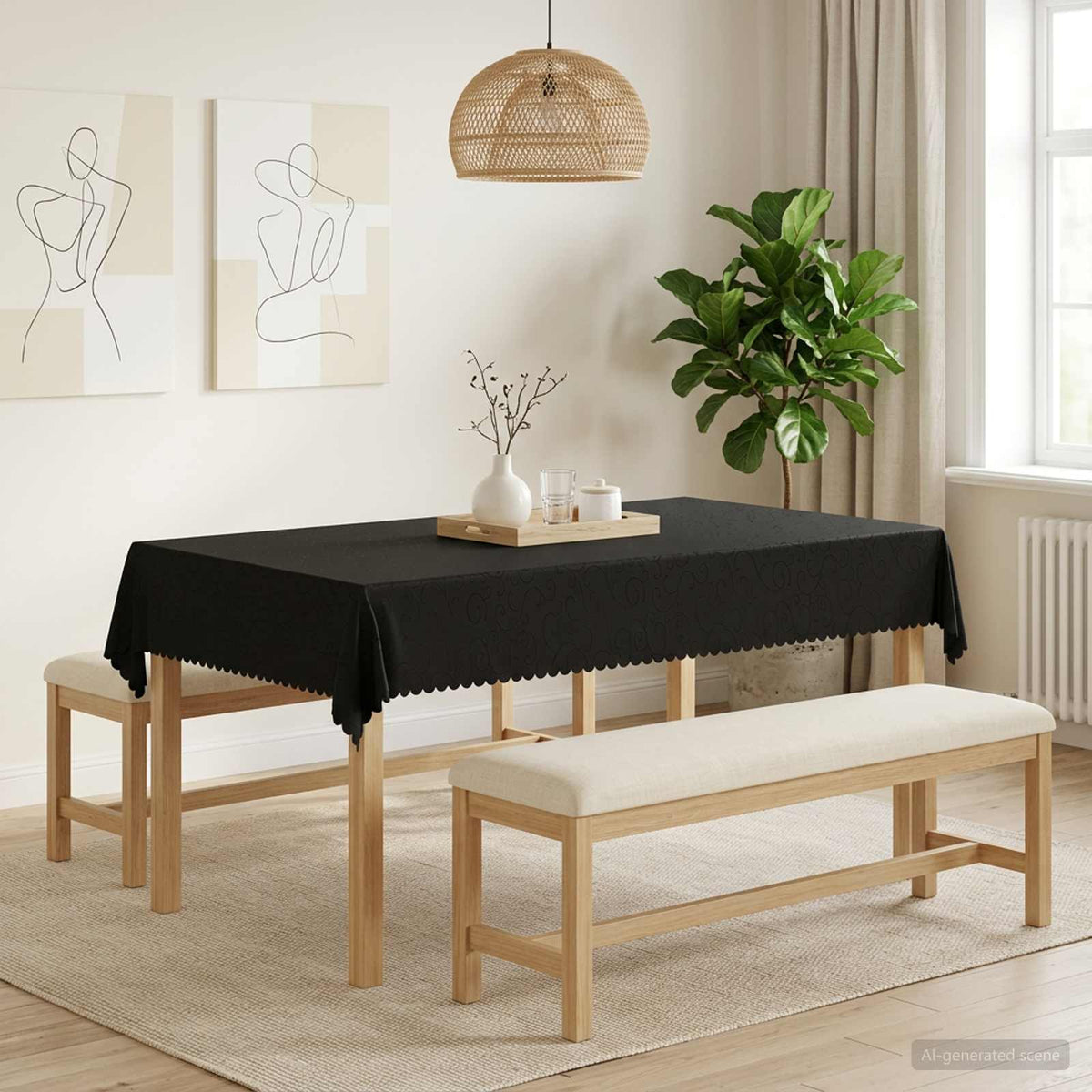 Tafelkleed Rechthoekig Donkergrijs 110 x 180 cm