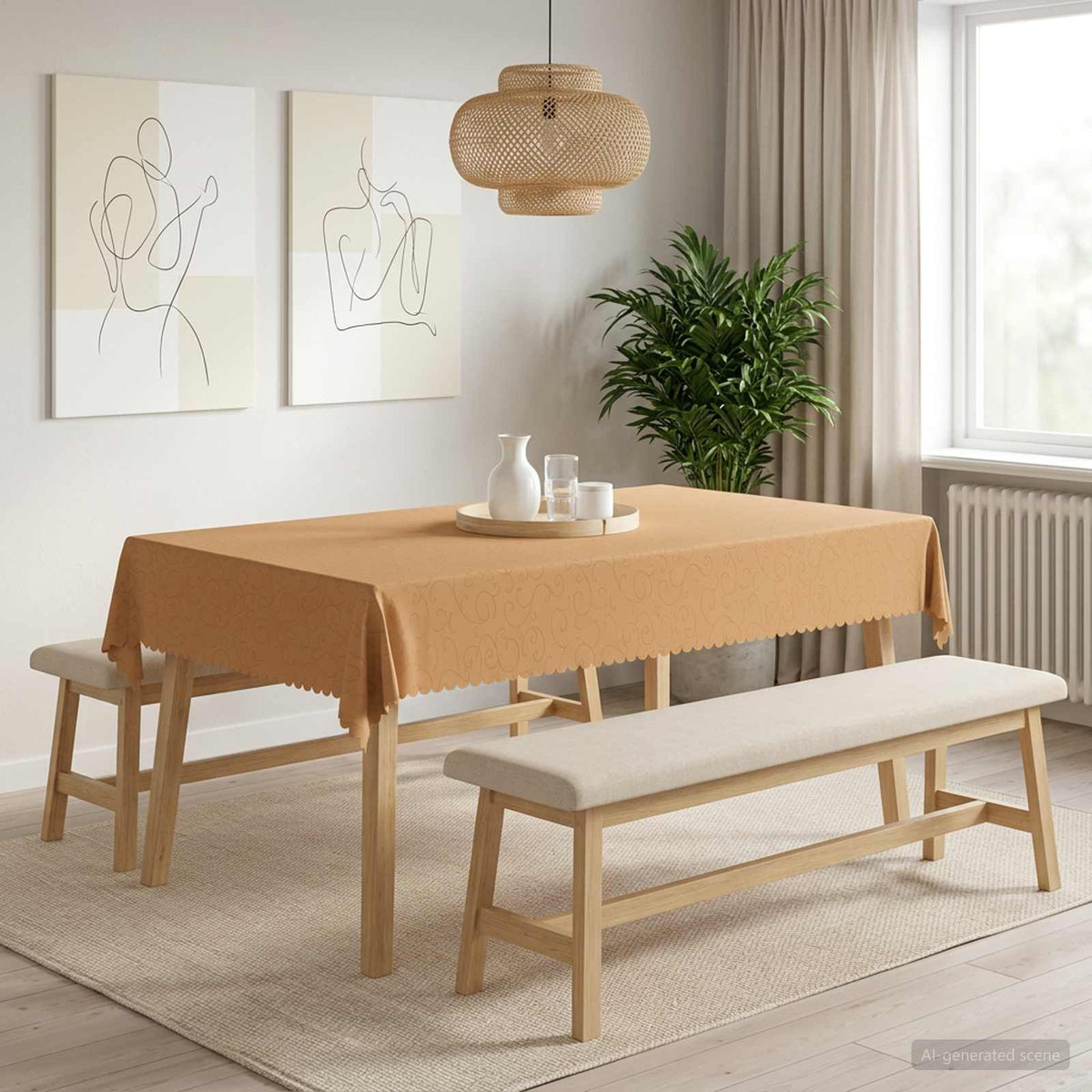 Tafelkleed 5 st Rechthoekig Beige 110 x 180 cm