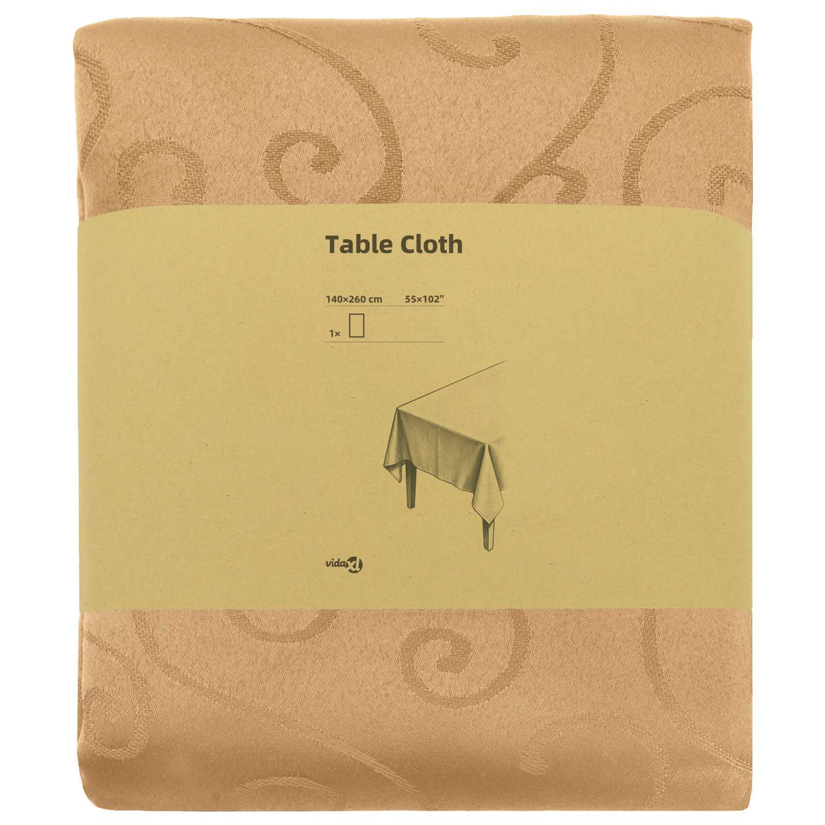 Tafelkleed Rechthoekig Beige 140 x 260 cm