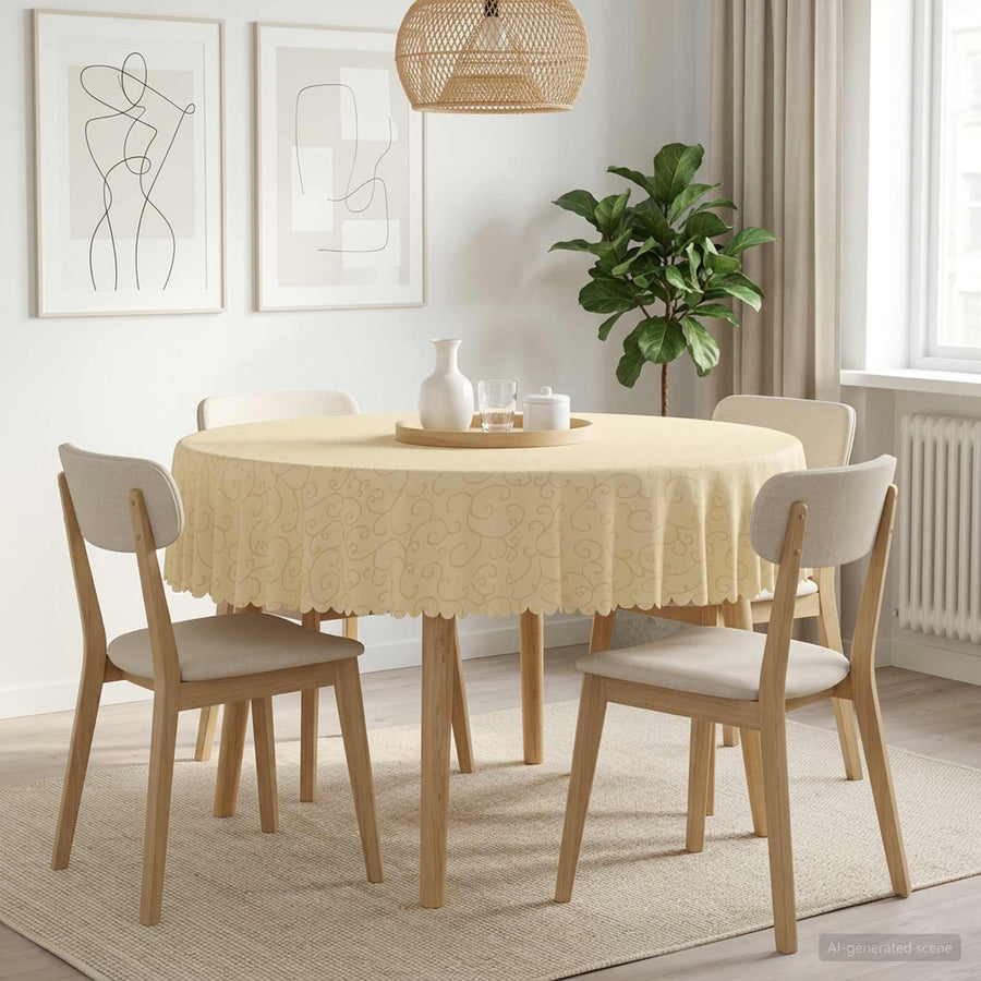 Tafelkleed Rond Crèmewit Ø 140 cm