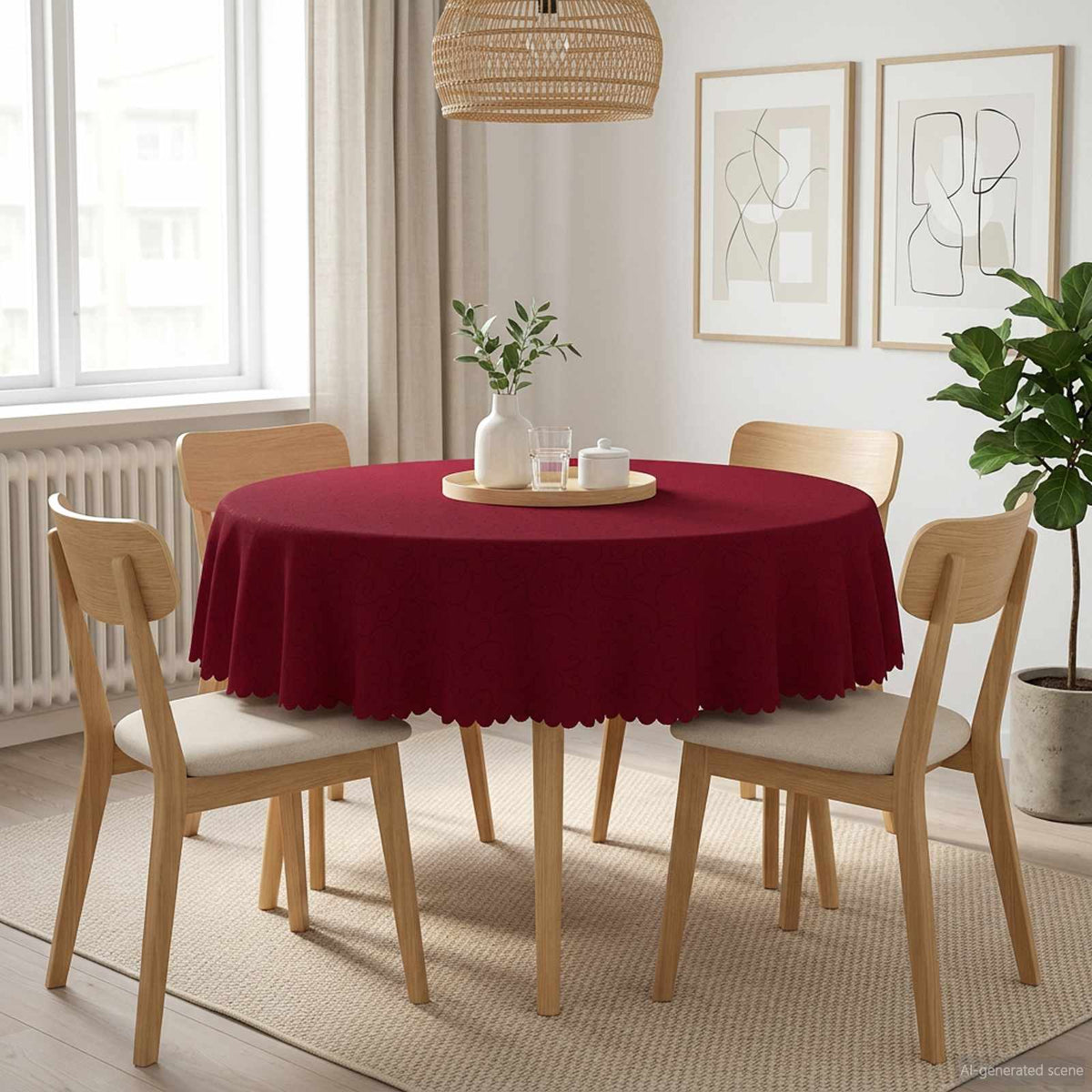 Tafelkleed Rond Wijnrood Ø 140 cm