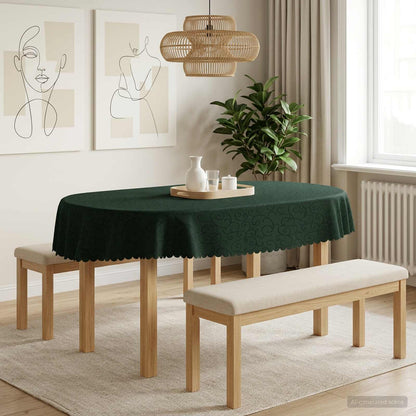 Tafelkleed Ovaal Donkergroen 130 x 180 cm
