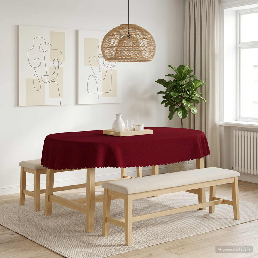 Tafelkleed Ovaal Wijnrood 160 x 220 cm