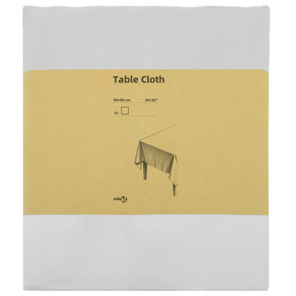 Tafelkleed 5 st Vierkant Wit 90 x 90 cm Polyester
