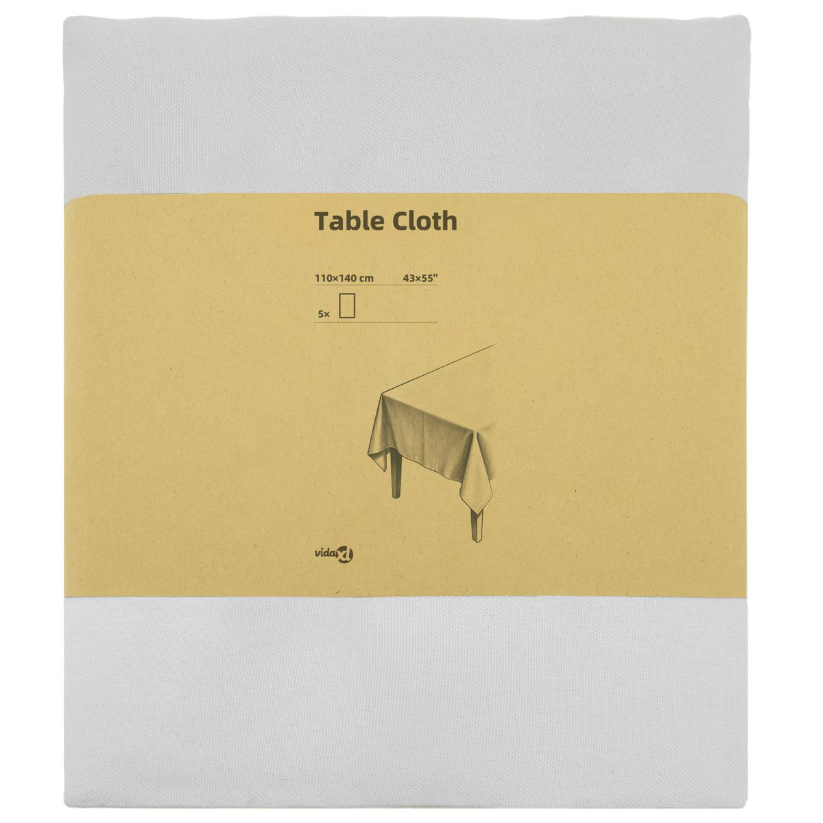 Tafelkleed 5 st Rechthoekig Wit 110 x 140 cm Polyester