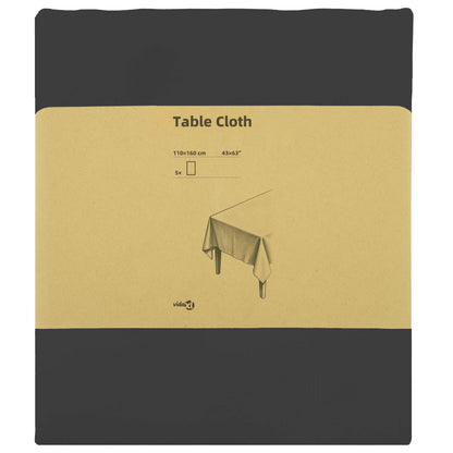 Tafelkleed 5 st Rechthoekig Donkergrijs 110 x 160 cm Polyester