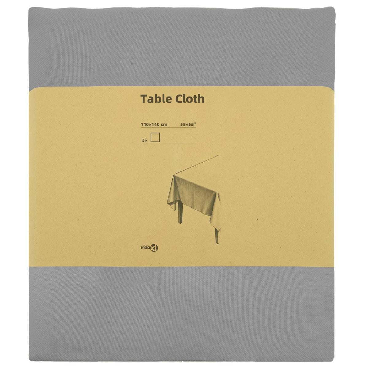 Tafelkleed 5 st Rechthoekig Lichtgrijs 140 x 140 cm Polyester