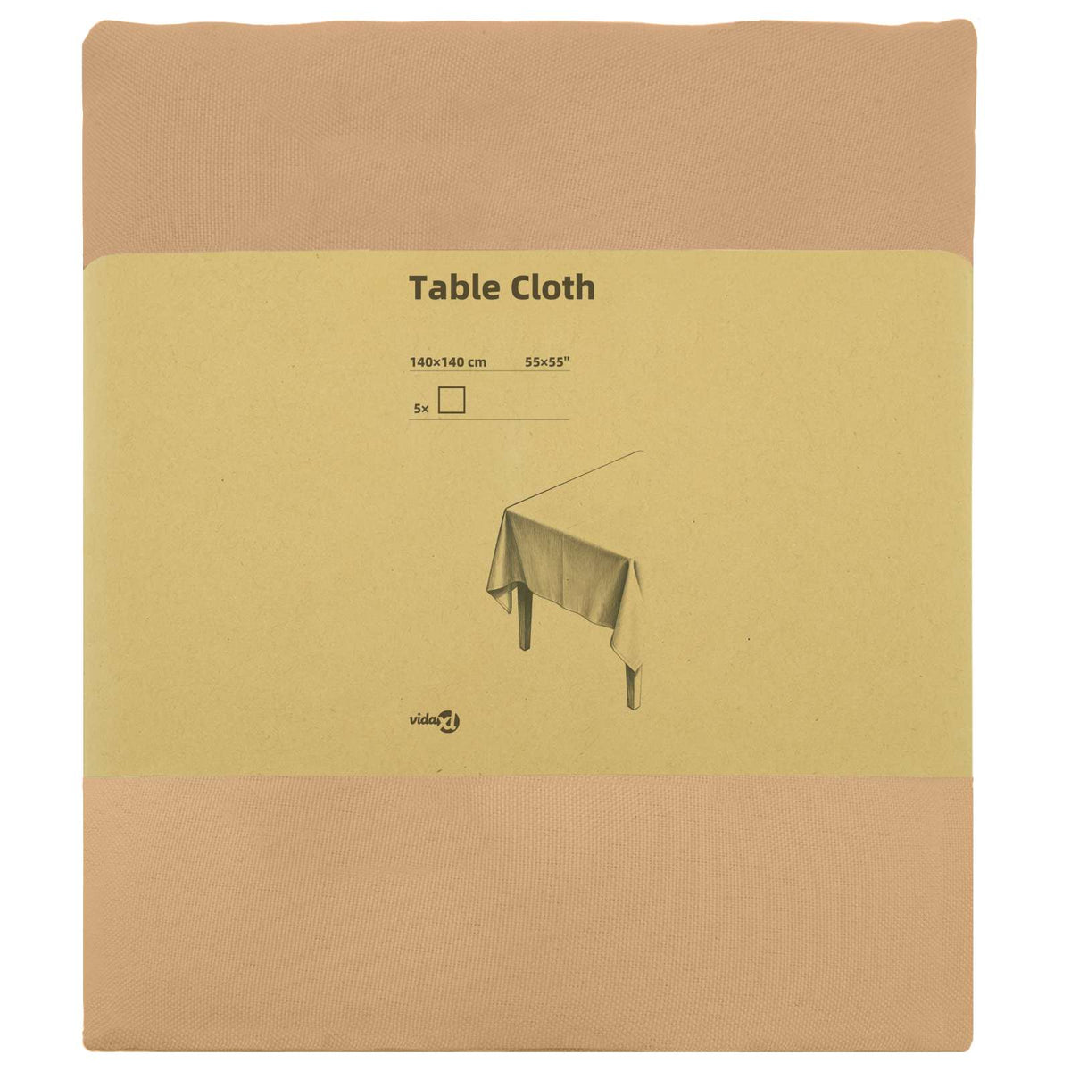 Tafelkleed 5 st Rechthoekig Beige 140 x 140 cm Polyester
