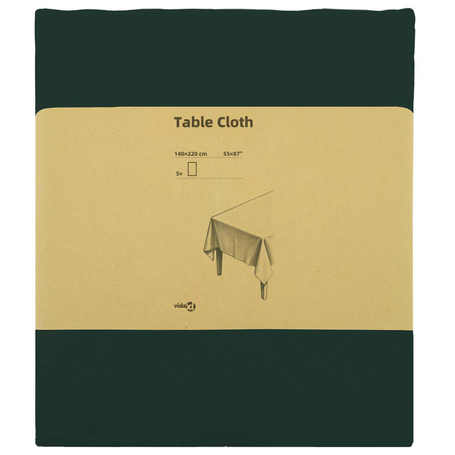 Tafelkleed 5 st Rechthoekig Donkergroen 140 x 220 cm Polyester