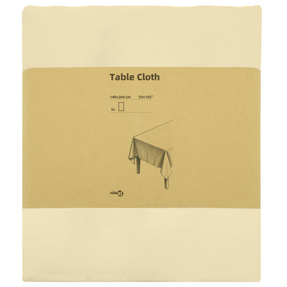 Tafelkleed 5 st Rechthoekig Crèmewit 140 x 260 cm Polyester