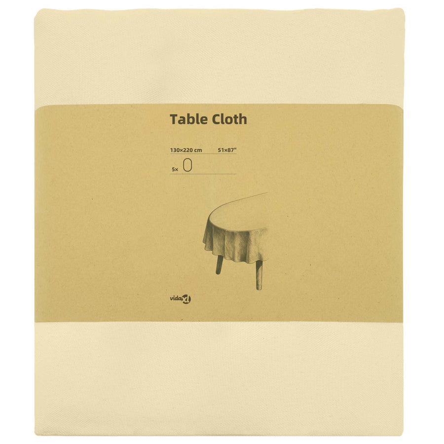 Tafelkleed 5 st Ovaal Crèmewit 130 x 220 cm Polyester