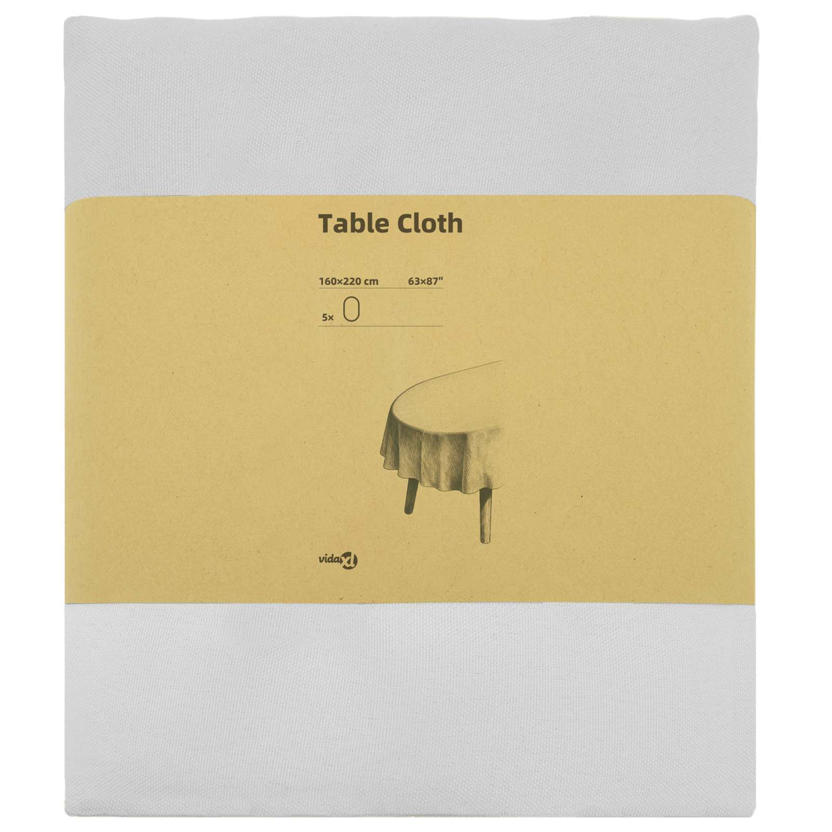Tafelkleed 5 st Ovaal Wit 160 x 220 cm Polyester