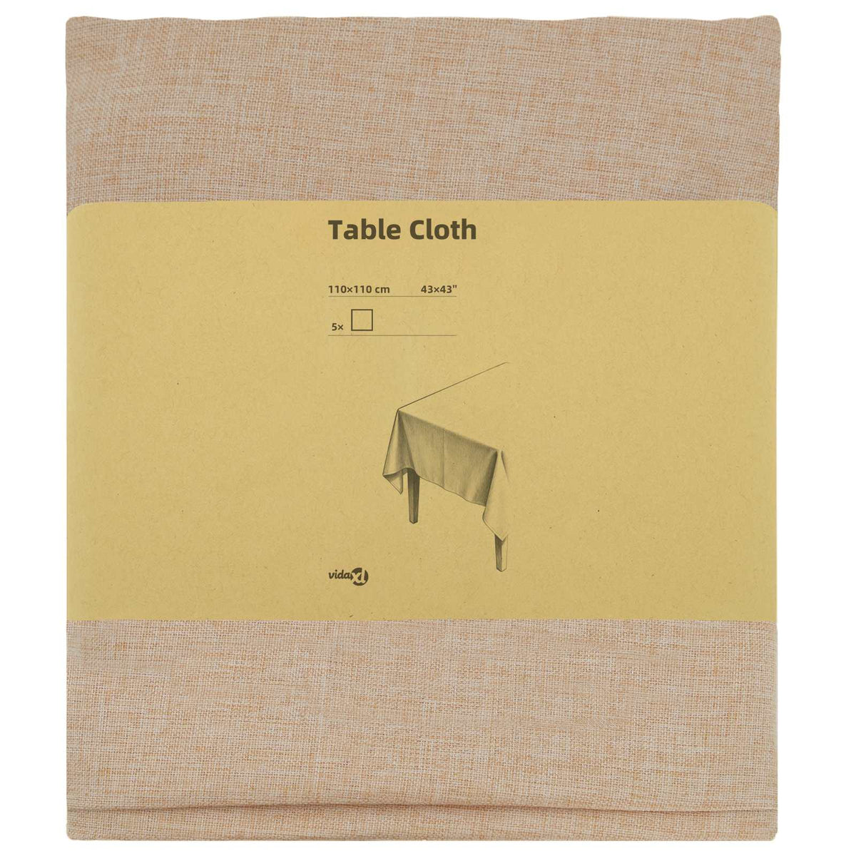 Tafelkleed 5 st Vierkant Beige 110 x 110 cm