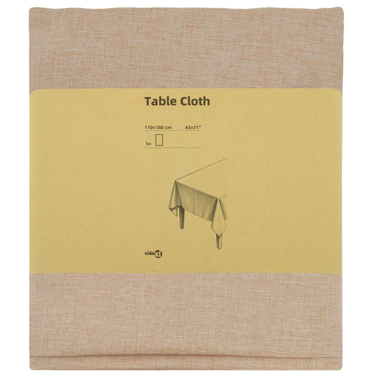 Tafelkleed 5 st Rechthoekig Beige 110 x 180 cm