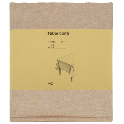 Tafelkleed 5 st Rechthoekig Beige 110 x 180 cm