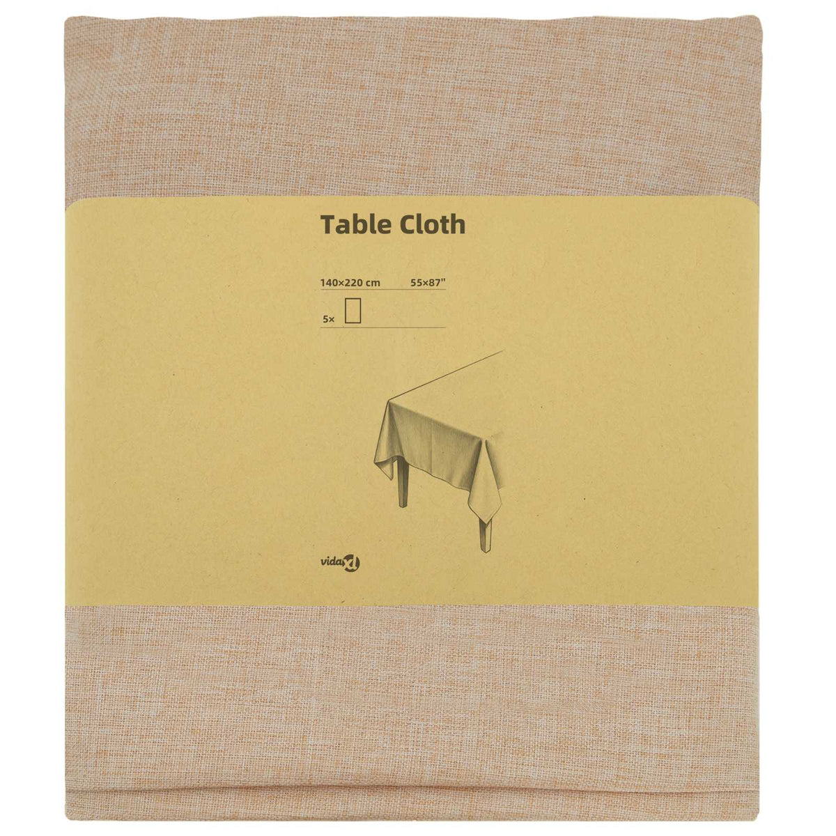 Tafelkleed 5 st Rechthoekig Beige 140 x 220 cm