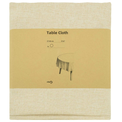 Tafelkleed 5 st Rond Crèmewit Ø 140 cm