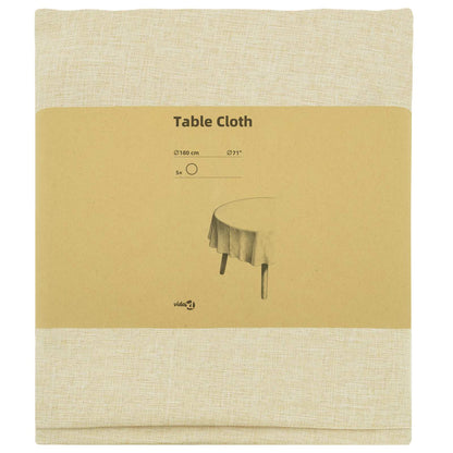 Tafelkleed 5 st Rond Crèmewit Ø 180 cm