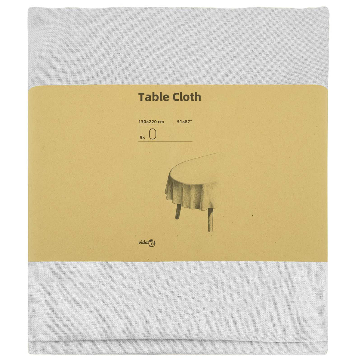Tafelkleed 5 st Ovaal Wit 130 x 220 cm