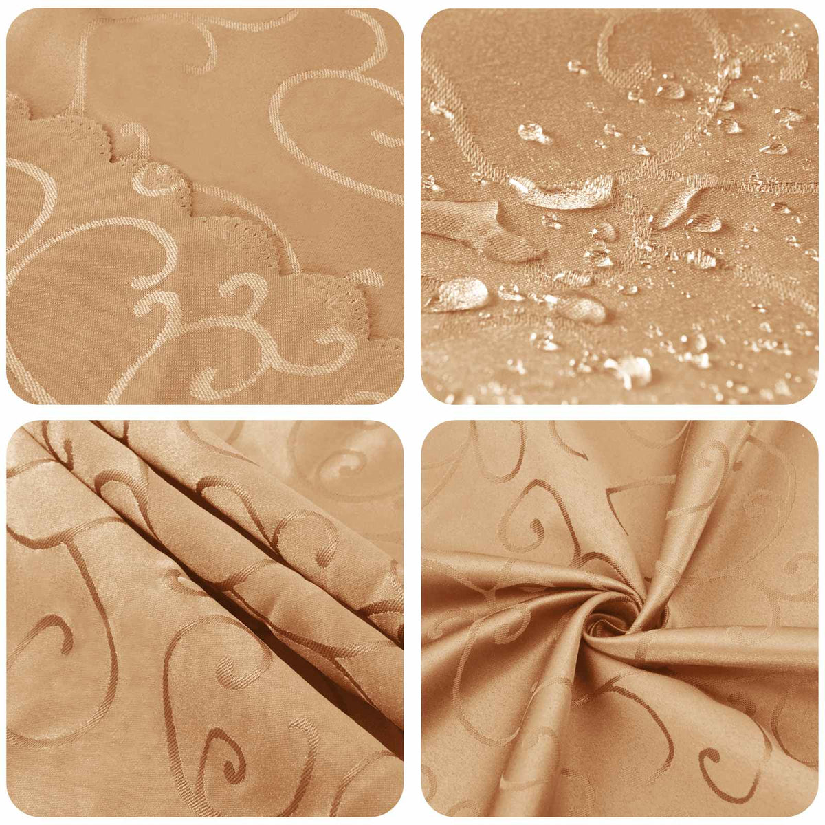 Tafelkleed 5 st Vierkant Beige 90 x 90 cm