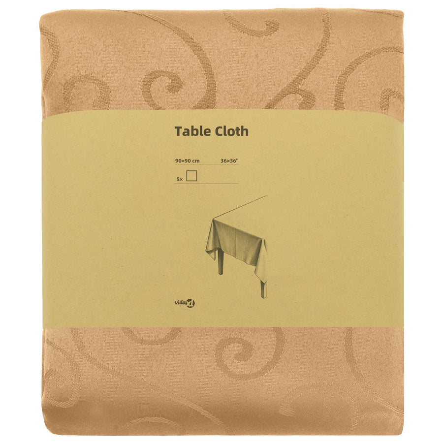 Tafelkleed 5 st Vierkant Beige 90 x 90 cm