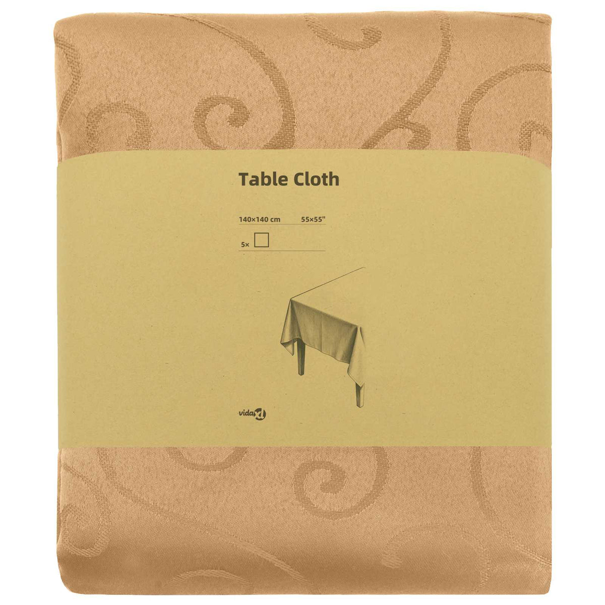 Tafelkleed 5 st Rechthoekig Beige 140 x 140 cm