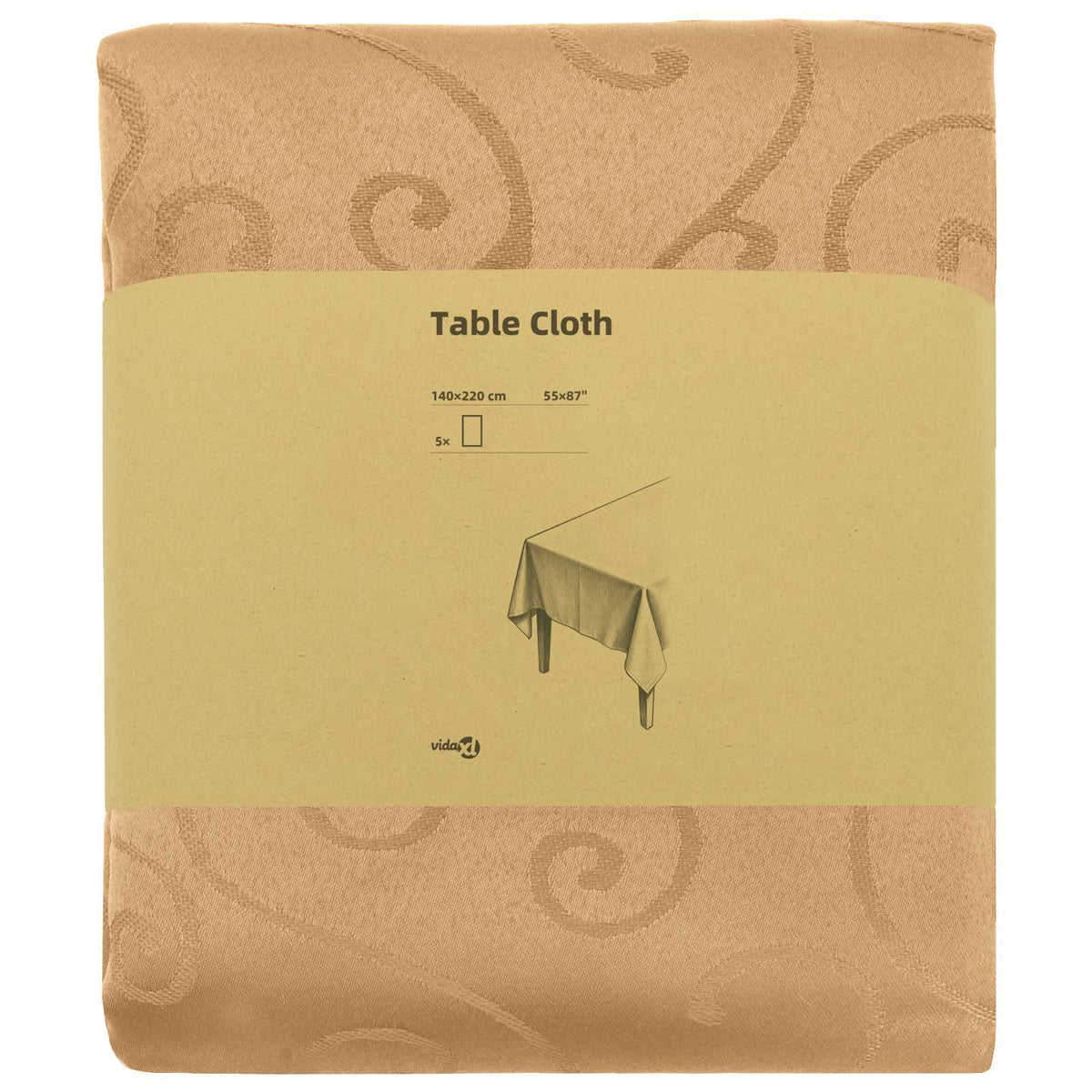 Tafelkleed 5 st Rechthoekig Beige 140 x 220 cm