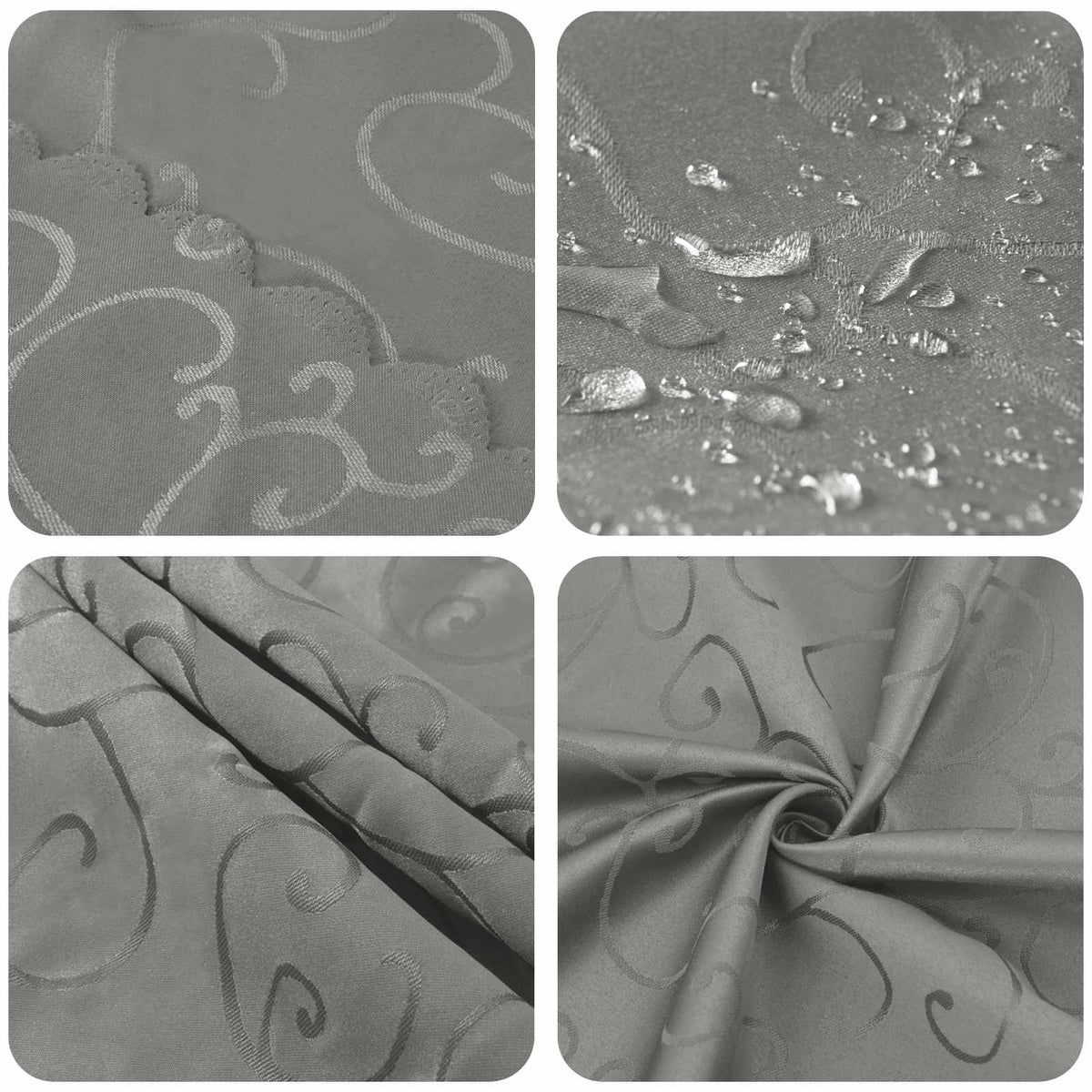 Tafelkleed 5 st Rond Lichtgrijs Ø 140 cm
