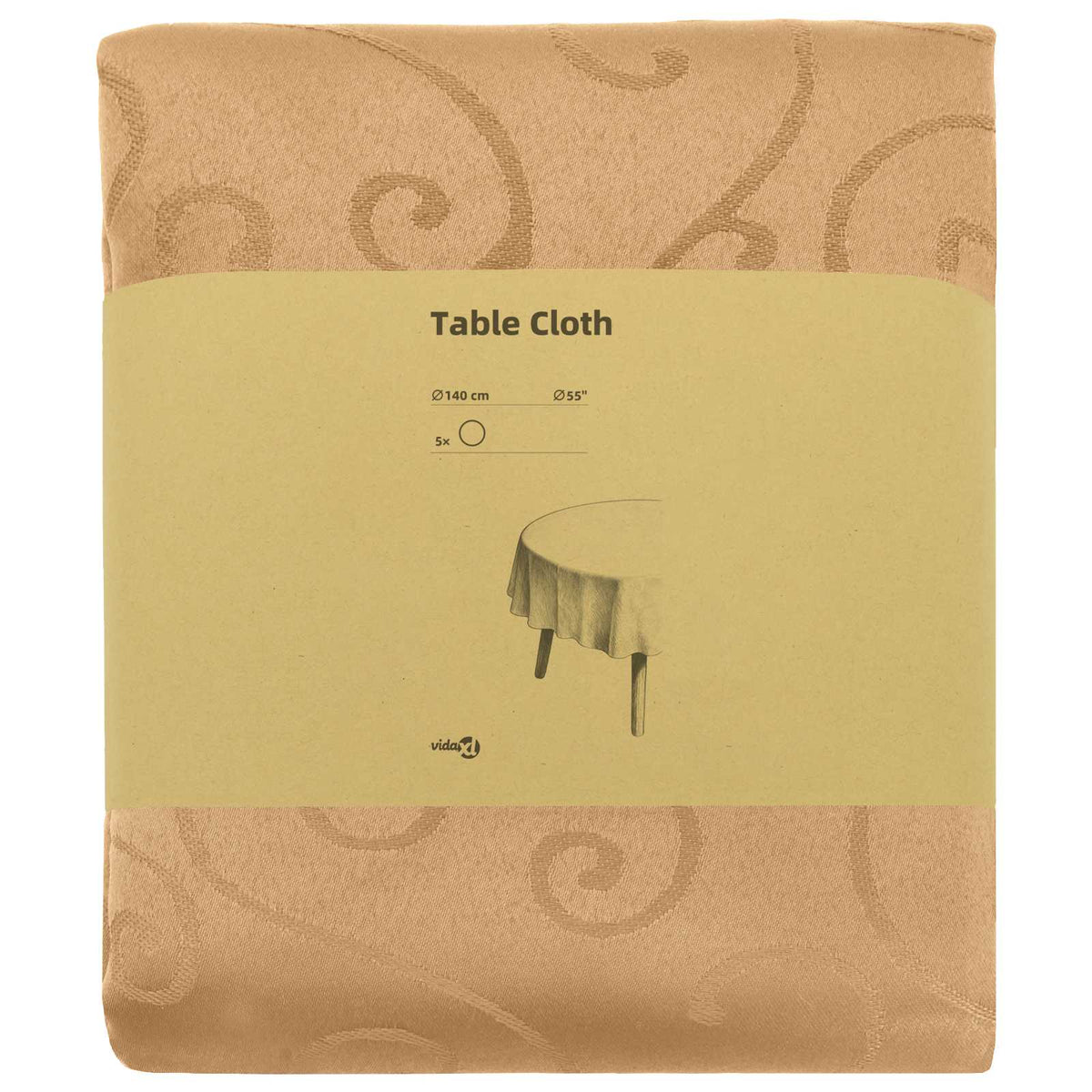 Tafelkleed 5 st Rond Beige Ø 140 cm