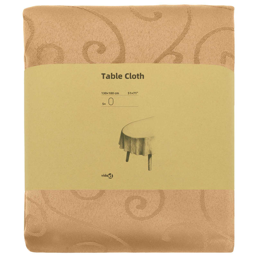 Tafelkleed 5 st Ovaal Beige 130 x 180 cm