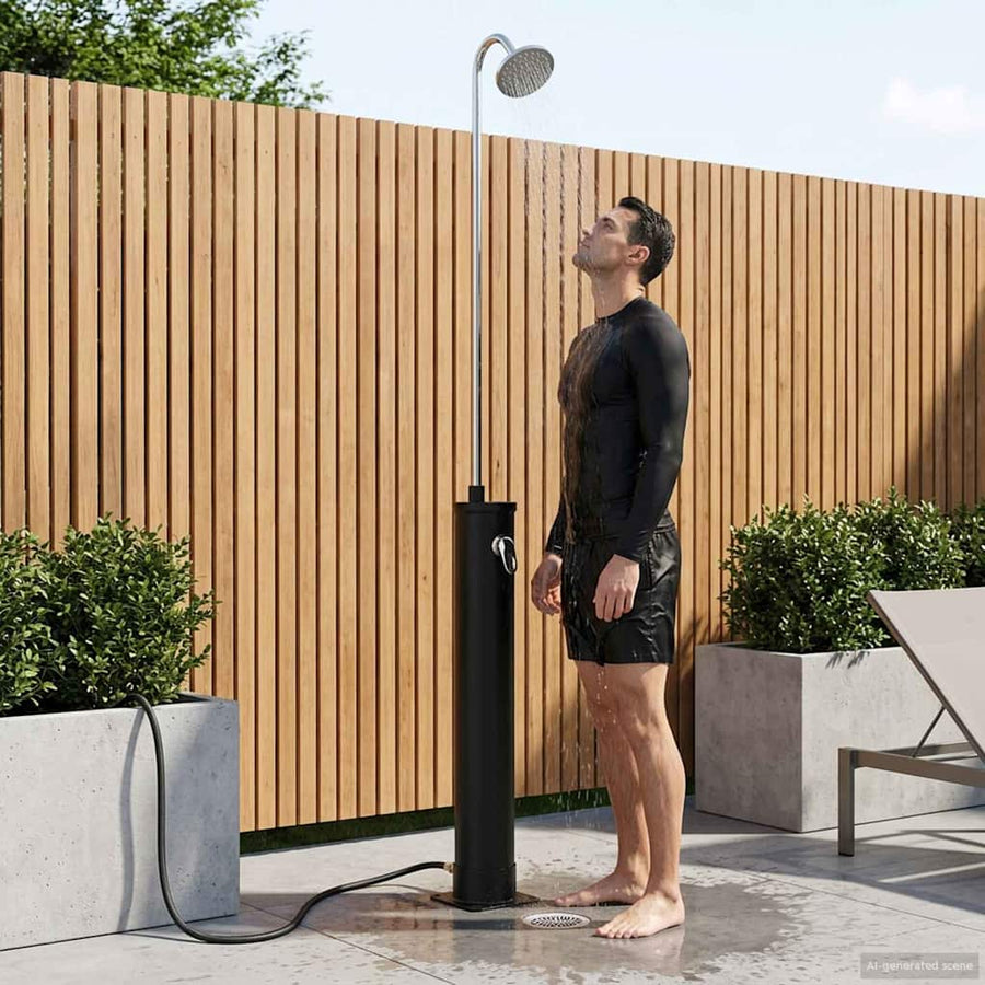 Zonne Douche met Douchekop 20 l PVC, ABS, Zinklegering Zwart