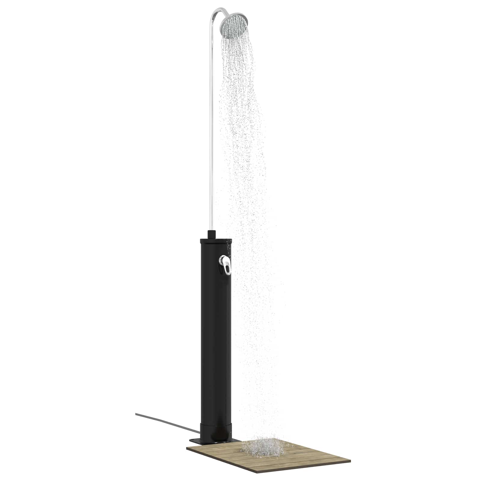 Zonne Douche met Douchekop 20 l PVC, ABS, Zinklegering Zwart