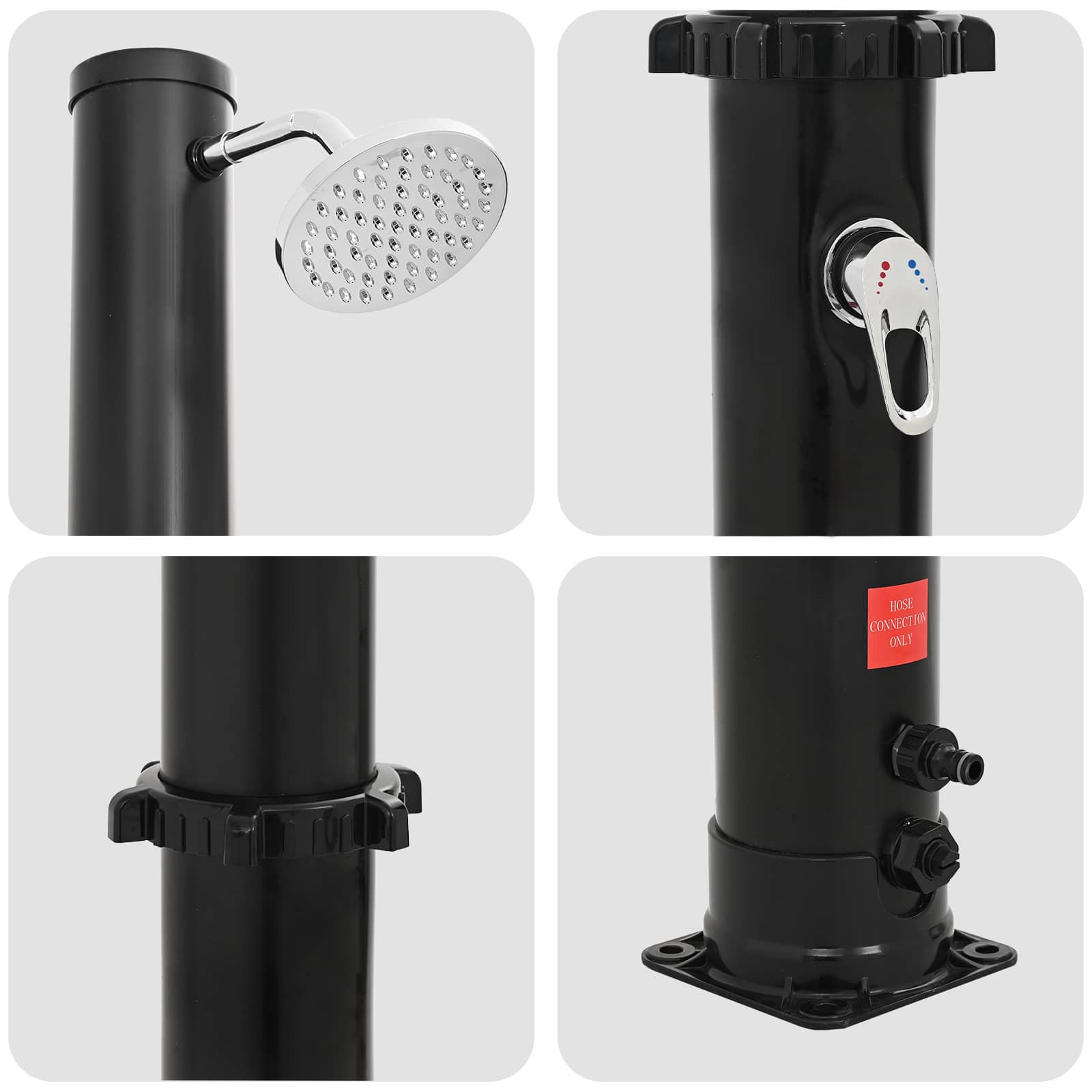Zonne-douche met douchekop en kraan 20 l PVC, ABS, Zinklegering