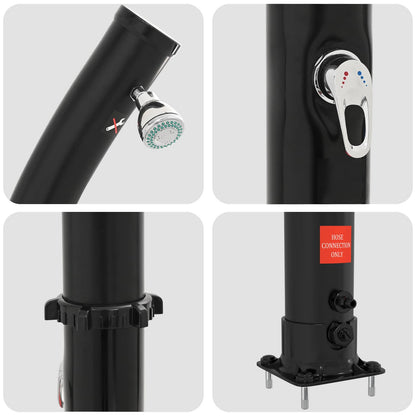Zonne-douche met douchekop 20 l PVC, ABS, Zinklegering Zwart