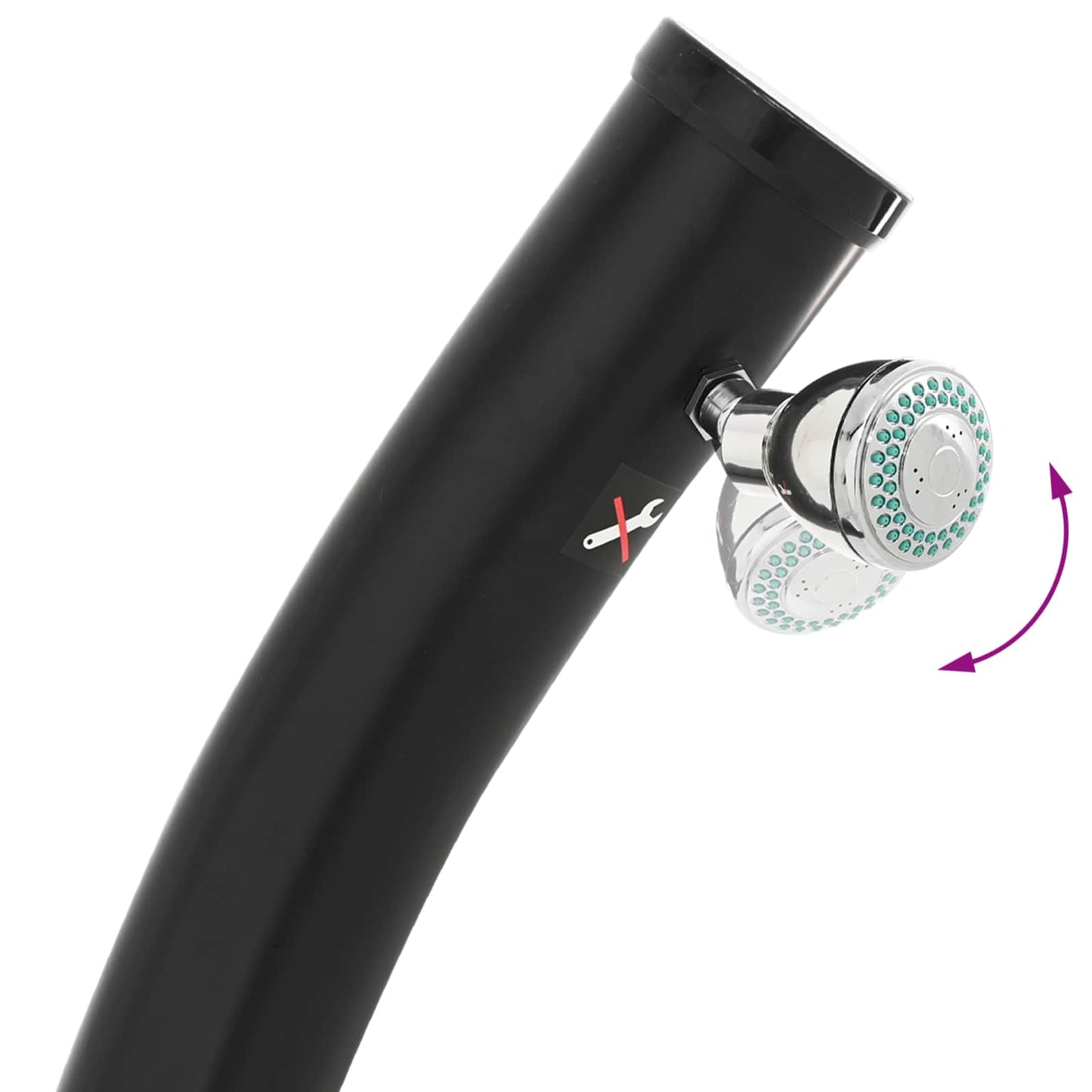 Zonne-douche met douchekop 20 l PVC, ABS, Zinklegering Zwart