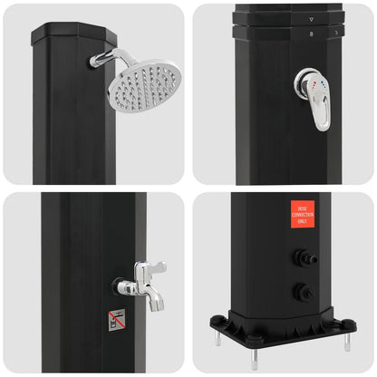 Zonne-douche met douchekop en kraan PVC, ABS, Zinklegering
