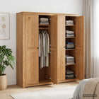 Kledingkast massief grenenhout honing 169x50x185 cm