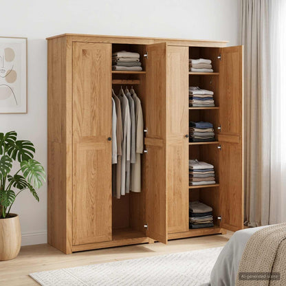 Kledingkast PANAMA Honing 169 x 50 x 185 cm Massief grenenhout