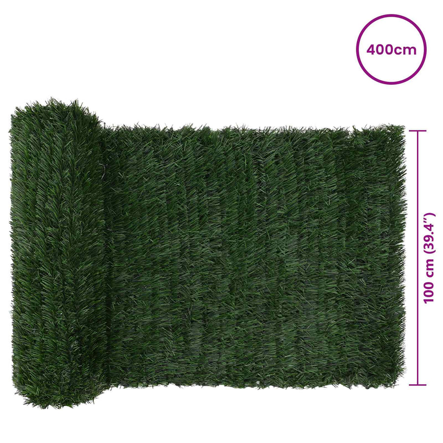 Kunstmatige omheining Donkergroen 1 x 4 m PVC en staal