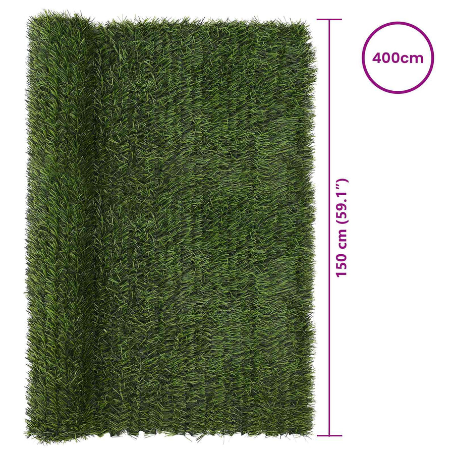 Kunstmatige omheining Lichtgroen 1,5 x 4 m PVC en staal