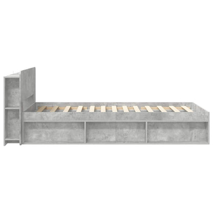 Bedframe met opslag Betongrijs 75 x 190 cm Bewerkt hout