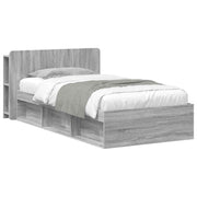 Bedframe met opbergruimte 75x190 cm grijs Sonoma bewerkt hout