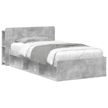 Bedframe met opslag Betongrijs 80 x 200 cm Bewerkt hout