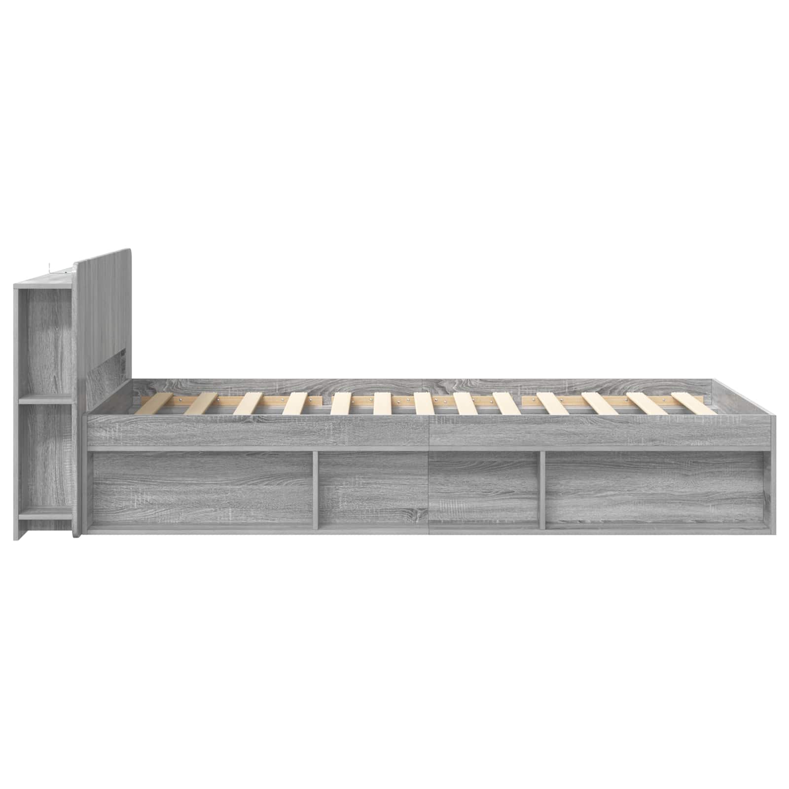 Bedframe met opslag Grijs Sonoma 80 x 200 cm Bewerkt hout