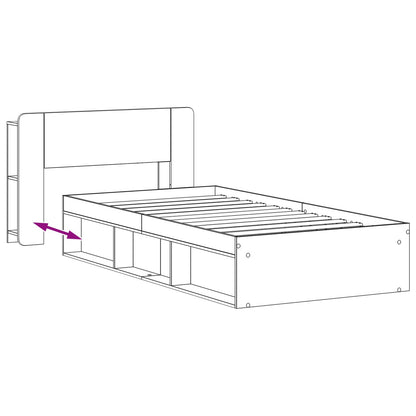 Bedframe met opslag Sonoma Eiken 80 x 200 cm Bewerkt hout