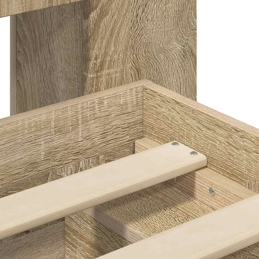 Bedframe met opslag Sonoma Eiken 90 x 190 cm Bewerkt hout